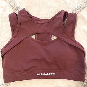 Alphabets Keyhole Bra in Dark Mauve/Burgundy